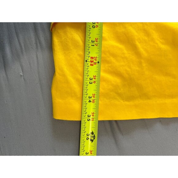 Calvin Klein Yellow Sleeveless Tiered Ruffle Sheath Dress 8 Cotton Blend Event - Picture 5 of 8